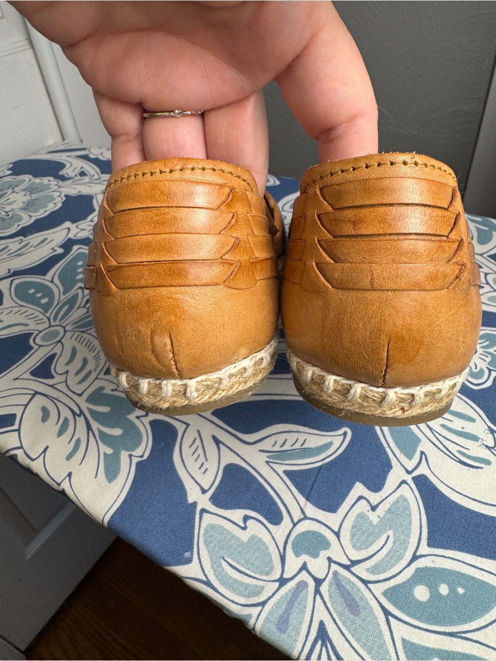 D’Arte Huaraches Leather Espadrille Flats Woven Tan Handmade Mexico Size 11 - Picture 6 of 11